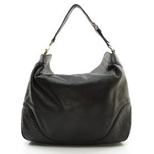 Auth Gucci Shoulder Bag Leather Black #12190G12